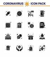 Simple Set of Covid19 Protection Blue 25 icon pack icon included sign hospital hospital service online viral coronavirus 2019nov disease Vector Design Elements