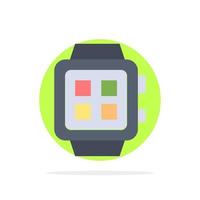 icono de color plano de fondo de círculo abstracto de reloj de tecnología inteligente de hogar electrónico vector