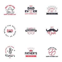 9 Black and Pink Happy Fathers Day Design Collection A set of twelve brown colored vintage style Fathers Day Designs on light background Editable Vector Design Elements