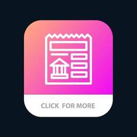 Basic Document Ui Bank Mobile App Button Android and IOS Line Version vector