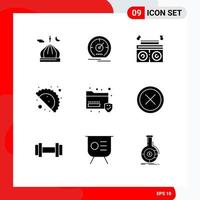 9 Universal Solid Glyphs Set for Web and Mobile Applications folder celebration day speed gujjia radio Editable Vector Design Elements