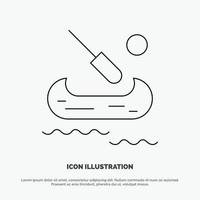 Boat Kayak Canada Line Icon Vector