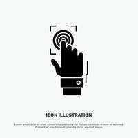 Fingerprint Identity Recognition Scan Scanner Scanning solid Glyph Icon vector