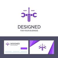 Creative Business Card and Logo template Cloud Computing Screwdriver Tooling Vector Illustration