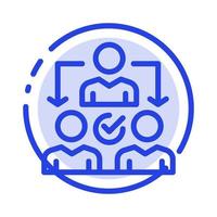 Assignment Delegate Delegating Distribution Blue Dotted Line Line Icon vector