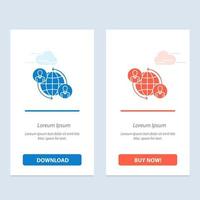 Connected Connections User Internet Global  Blue and Red Download and Buy Now web Widget Card Template vector