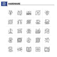 25 Hardware icon set vector background