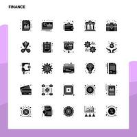 25 conjunto de iconos de finanzas plantilla de ilustración de vector de icono de glifo sólido para ideas web y móviles para empresa comercial