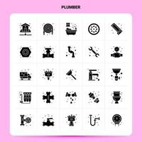 Solid 25 Plumber Icon set Vector Glyph Style Design Black Icons Set Web and Mobile Business ideas design Vector Illustration