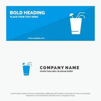 Juice Drink Food Spring SOlid Icon Website Banner and Business Logo Template vector