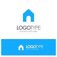 interfaz de instagram de inicio logotipo sólido azul con lugar para el eslogan vector