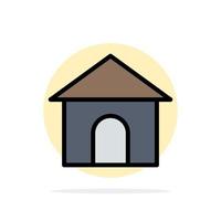 Building Hose House Shop Abstract Circle Background Flat color Icon vector