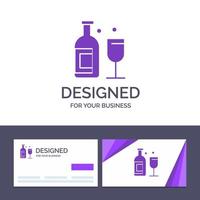 Creative Business Card and Logo template Alcohol Bar Drink Whiskey Vector Illustration