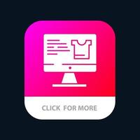 Computer Screen Monitor Shopping Mobile App Icon Design vector