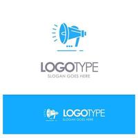 Speaker Loudspeaker Voice Announcement Blue Solid Logo with place for tagline vector