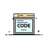 Browser Internet Code Coding Business Logo Template Flat Color vector