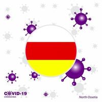 Pray For North Ossetia COVID19 Coronavirus Typography Flag Stay home Stay Healthy Take care of your own health vector