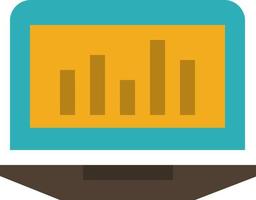 Laptop Graph Analytics Monitoring Statistics  Flat Color Icon Vector icon banner Template