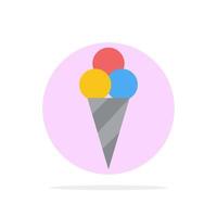 Beach Ice Cream Cone Abstract Circle Background Flat color Icon vector