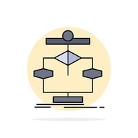 Algorithm chart data diagram flow Flat Color Icon Vector