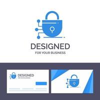 Creative Business Card and Logo template Digital Lock Technology Vector Illustration