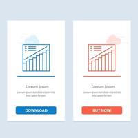 Chart Graph Analytics Presentation Sales  Blue and Red Download and Buy Now web Widget Card Template vector