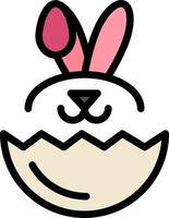 Egg Rabbit Easter Business Logo Template Flat Color vector