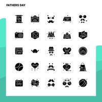 25 iconos del día del padre conjunto plantilla de ilustración de vector de icono de glifo sólido para ideas web y móviles para empresa comercial