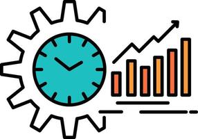 Chart Analytics Graphs Market Schedule Time Trends  Flat Color Icon Vector icon banner Template