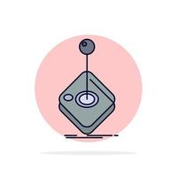 Arcade game gaming joystick stick Flat Color Icon Vector