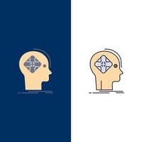 Advanced cyber future human mind Flat Color Icon Vector