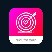 Target Love Heart Wedding Mobile App Button Android and IOS Line Version vector