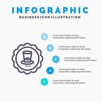 vidrio bebida signo usa línea icono con 5 pasos presentación infografía fondo vector