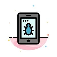 Mobile Security Bug Abstract Flat Color Icon Template vector