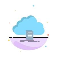 cloud access document file download Flat Color Icon Vector