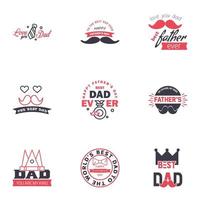 HAPPY FATHERS DAY 9 Black and Pink HOLIDAY HAND LETTERING VECTOR HAND LETTERING GREETING TYPOGRAPHY Editable Vector Design Elements