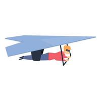 Adrenaline hang glider icon, cartoon style vector