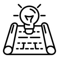 Architect idea plan icon, outline style vector