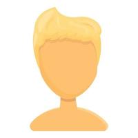 Beautiful blonde haircut icon, cartoon style vector