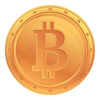 Bitcoin icon, cartoon style vector