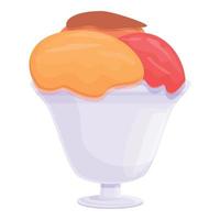 Berry ice cream icon, cartoon style vector