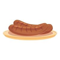 Grilled sausage icon cartoon vector. Food cuisine vector