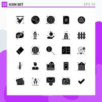 Set of 25 Modern UI Icons Symbols Signs for scale paper bacteria development coding Editable Vector Design Elements