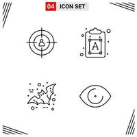 4 Icons Line Style Grid Based Creative Outline Symbols for Website Design Simple Line Icon Signs Isolated on White Background 4 Icon Set Creative Black Icon vector background