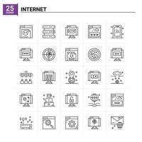 25 conjunto de iconos de internet antecedentes vectoriales vector