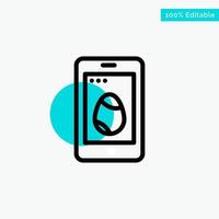 Mobile Easter Cell Egg turquoise highlight circle point Vector icon