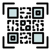 Qr code online icon outline vector. Screen scanner vector