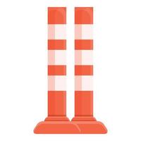 icono de pilar de barrera de carretera, estilo de dibujos animados vector