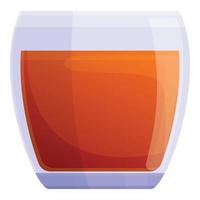 Bourbon glass icon, cartoon style vector