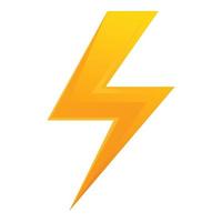 Thunderbolt button interface icon, cartoon style vector